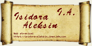 Isidora Aleksin vizit kartica